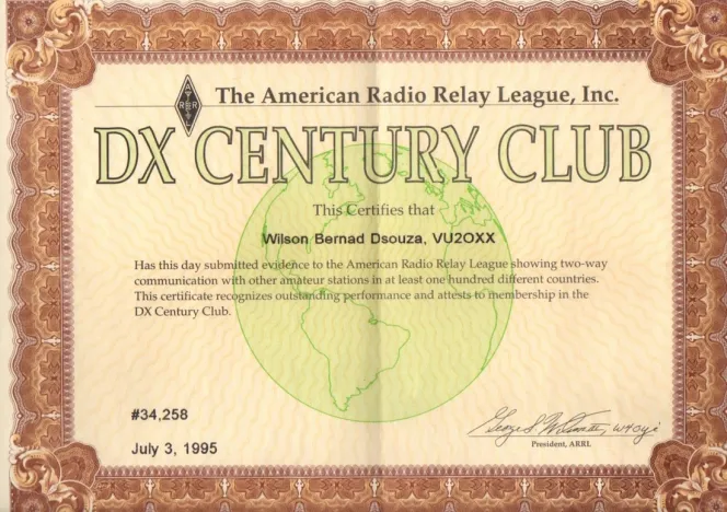 DX Century Club Award